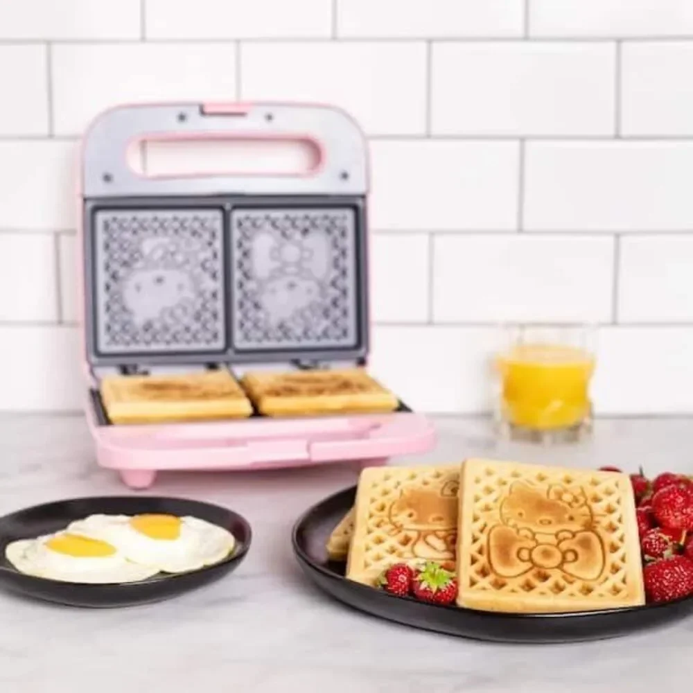 HELLO KITTY Pink Square Waffle Maker